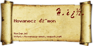 Hovanecz Ámon névjegykártya